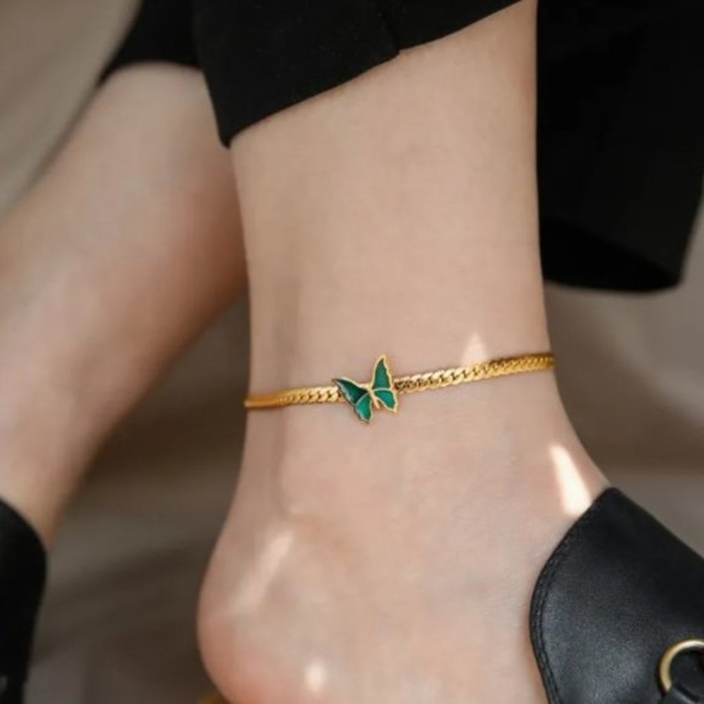 Anklet 18K Gold Plated Stainless Steel Non-Tarnish
